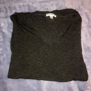 Zenana Outfitter simple grey long sleeve v neck